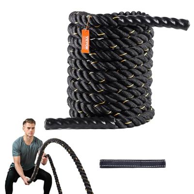 VEVOR Corda da Allenamento in Poliestere 38 mm, Esercizi Pesanti per Palestra Casa, Battle Rope da Allenamento della Forza del Core, Sviluppo Muscolare, Fitness, Corda da Combattimento per Palestra