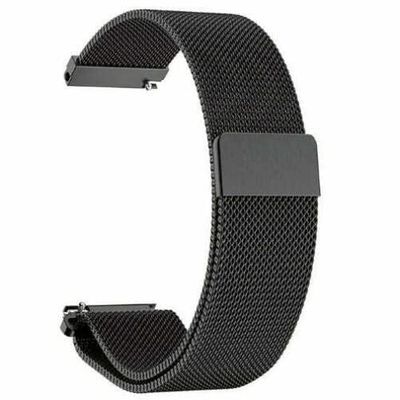 System-S Armband 20 mm Milanese av metall för Samsung Galaxy Watch 4 Smartwatch svart, svart, Eine Grösse, Klassisk