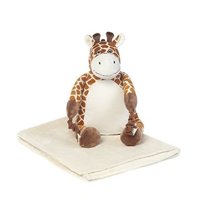 Bobo Buddies Rugzak 3-in-1 met knuffeldeken, bruin (giraffe), 35 cm, Rugzak voor kinderen