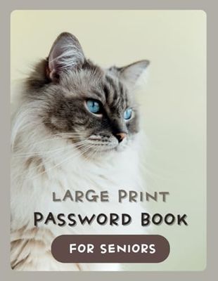 Large Print Password Book for Seniors: A Calm & Easy-to-Use Password Organizer with A-Z Tabs – Cat Edition