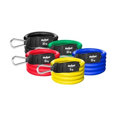 Rebel Set van 5 weerstandsrubber voor oefening Power Tube Set 5-30 kg RBA-3006