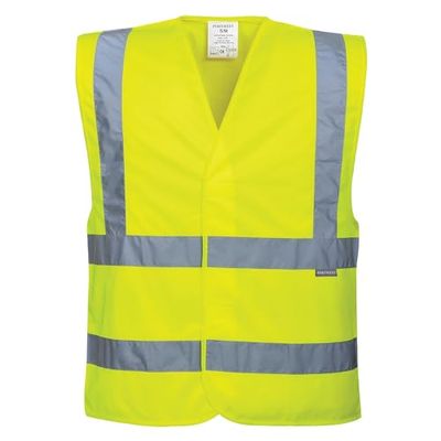 Portwest Colete com alças e duas bandas, tamanho: S/M, cor: Amarelo, C470YERS/M