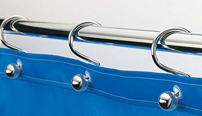 Spirella, 4 x 6 (12 pcs), Gris colección Bubble, Ganchos para Cortina de Ducha/baño, Metal Cromado