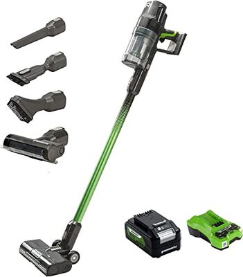 Greenworks GD24SVK4S Cordless Vacuum Cleaner, High Power Suction, 45 Minutes Run Time, Pet Hair Tool, 3 Levels of Power, 24V 4Ah Battery G24B4 and Universal charger G24C