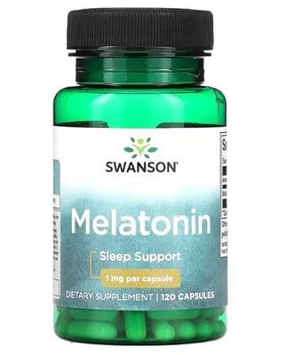Swanson Melatonina 1mg - Suplemento para Sueño de Calidad y Regulación del Ciclo Circadiano - 120 Cápsulas