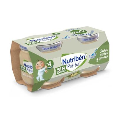 Nutribén Potitos Introducción A Las Judías Verdes Y Patatas Desde Los 4 Meses, Bipack (2 X 120 Gr.)