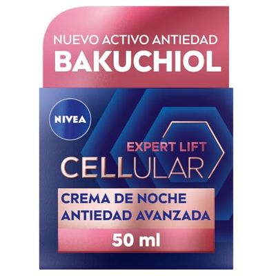 NIVEA Cellular Expert Lift Creme de noite anti-idade avançado (1 x 50 ml), creme facial noturno com bakuchiol puro, creme antirrugas com ácido hialurónico e creme anti-idade