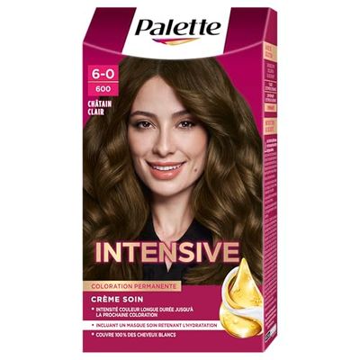 Palette - Coloration Permanente Cheveux - Crème Soin - Couvre 100% des Cheveux Blancs - Tenue 8 semaines - Chatain Clair 600
