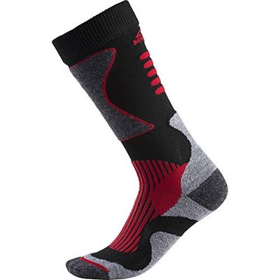 McKinley New Nils Ski Kousen, Zwart/Rood, Maat 36-38