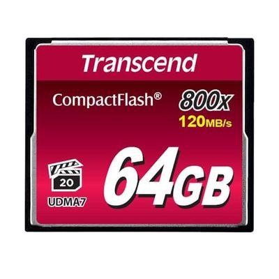 Transcend 64 Go Carte Mémoire CompactFlash (CF) UDMA 7 800x TS64GCF800