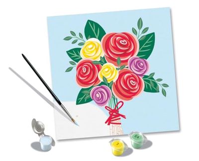 Ravensburger - Creart Adults Trend Square Series: Bouquet Di Rose | Dipingere Con I Numeri Adulti | Paint By Numbers | Quadro Da Dipingere Con Numeri Include Vernice