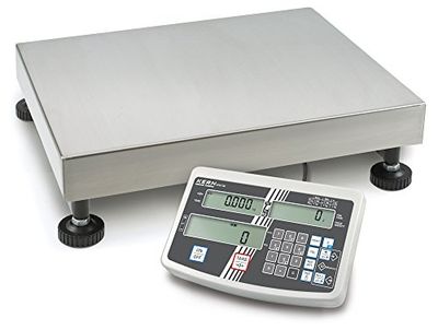 KERN Báscula industrial con cómodo teclado numérico para una cómoda entrada de datos, rango de pesaje de 15 kg/30 kg, legibilidad de 5 g/10 g