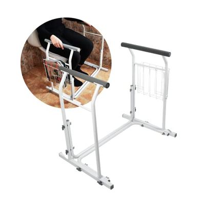OrtoPrime Armleuning WC Portable Toilet en Home - Handicap Badkamer - Ondersteunende structuur voor toilet - Gehandicapten Toiletfacilitator WC Handicap bars en volwassenen - Handgrepen Badkamer