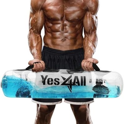 Yes4All X5gw, Aquabag/Sacchi per Pesi Regolabili Completo del Corpo, sostituto del Sacco di Sabbia, Pompa ad Aria Inclusa (Colore Trasparente, 20,4 kg) Unisex, Borsa da Allenamento Aqua 22,2 kg