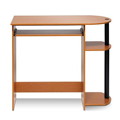 Furinno Simplistic mesa de computador, madeira, cereja clara/preto, tamanho único