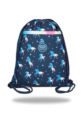 Coolpack Unisex kinderen groen eenhoorn blauw sporttas met trekkoord, blauw, blauw, Einheitsgröße