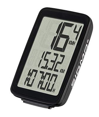 Sigma Sport Pure 1 Fietscomputer, 4 functies, groot display, kabelgebonden fietssnelheidsmeter, zwart