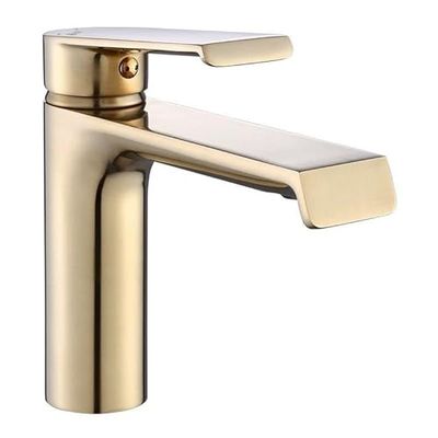 Rea HASS GOLD RUBINETTO LAVABO BASSO Miscelatore da bagno in ottone Miscelatore monocomando caldo e freddo regolabile (Oro chiaro)