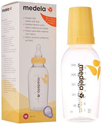 Medela Biberão de alimentação de fluxo médio, sem BPA, 250 ml