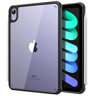 TiMOVO Cover per iPad Mini 7 2024 (A17 PRO)/ iPad Mini 6 2021, iPad Mini 7a/6a Generazione 8,3 Pollici, Cover Protezione in TPU Trasparente AntiGraffio, Supporta Ricarica Apple Pencil PRO, Nero