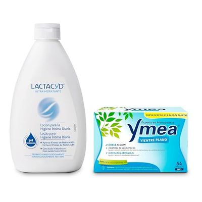 Ymea Menopausia Vientre Plano, 1 mes - 64 cápsulas + Lactacyd Pharma Higiene Íntima Hidratante 250ml