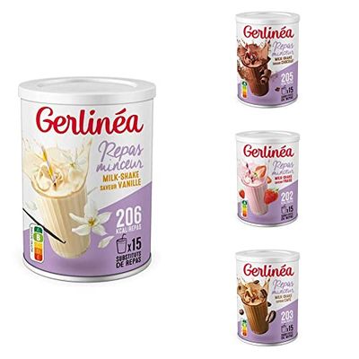 Gerlinéa Assortiment Milkshakes Minceur riche en protéines, 60 repas faible en calories