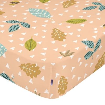 HappyFriday Moshi Moshi Harvestwood multifärg dra-på-lakan 90 x 200 x 32 cm