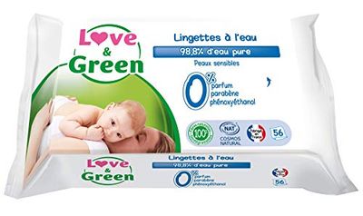 Love & Green - Amor y verdes Sensitive Wipes 56 Piezas