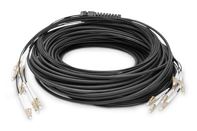 DIGITUS DK-24338U100BK-BBB – Cavo In Fibra Ottica OM4 – 100 m – da LC (UPC) a LC (UPC) – Cavo Di Breakout A 8 Fibre – 1/10/40/100 Gbit/s – Multimodale MM – Fibra: 50/125 µ – Nero (Black)