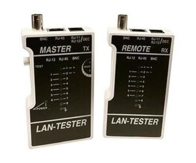 Comprobador - dispositivo para verificar conexiones de cables de ordenador y teléfono, compacto, fácil de usar, incluye luces indicadoras. *