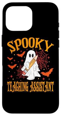 Spooky Teaching Assistant Ghost Funny Halloween School Case for iPhone 16 Pro Max