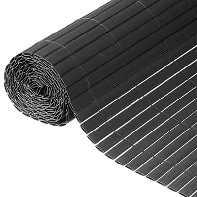 Nature Ecran de Jardin à Double Face PVC 1x3 m Anthracite Panneau Clôture