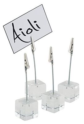 APS - Set porta carte in acrilico, grigio, 9 x 12 x 16 cm