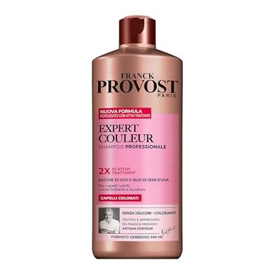 Franck Provost, Expert Couleur, Shampoo Professionale Per Capelli Colorati, Per Capelli Nutriti e Lucenti, Con Bacche di Goji e Olio di Semi, 500 ml