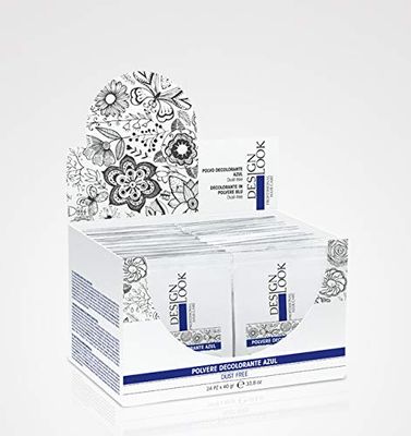 DESIGN LOOK Poudre décolorante bleue Dust-Free Boîte de 24 unités, noir, standard