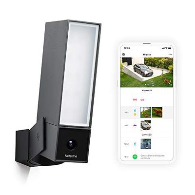 Netatmo Telecamera Wifi Esterno, (Ricondizionato), Luce Integrata, Sensore di Movimento, Visione Notturna, senza Abbonamenti, NOC-R