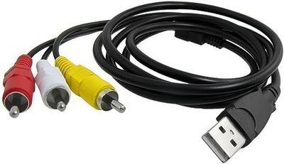 KONAMO Cavo video da 1,5 m da 3 RCA a USB a spina USB-A. Collega il tuo dispositivo AV al lettore HDD, massima trasmissione del segnale