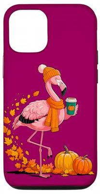 Automne Flamant Rose Pumpkin Spice Ambiance Festivités Coque pour iPhone 12/12 Pro