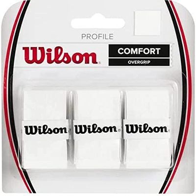 Wilson Profile Overgrip 3 Pack Sobrepunhos, unissexo, branco