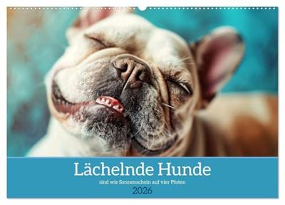 Lächelnde Hunde sind wie Sonnenschein auf vier Pfoten (Wandkalender 2026 DIN A2 quer), CALVENDO Monatskalender: Diesem Lächeln kann man nicht widerstehen!