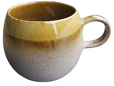 PintoCer - Mok met handvat, aardewerk keramiek, ideaal voor koffie, melk, thee en chocolade, vaatwasmachinebestendig en magnetronbestendig