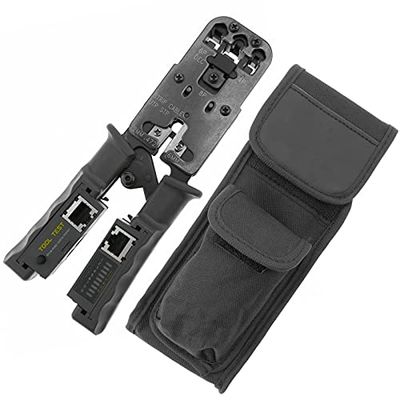 BeMatik - Pince à sertir avec câble RJ11 testeur RJ12 RJ45 RJ9