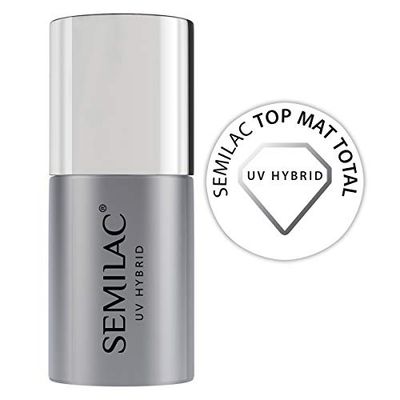 Semilac Semi-permanent gel nagellack UV T20 topplack ingen blöja svarta strössel 7 ml
