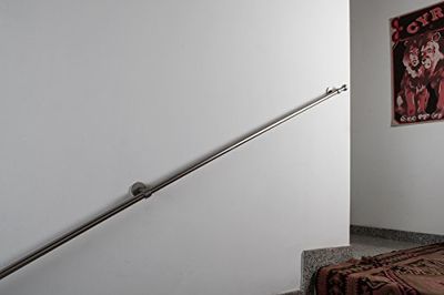 InCasa Pasamanos, 20 mm. de diámetro, 270 cm. de Longitud, en Acero Cepillado, Capacidad para soportar 80 kg. – Completo