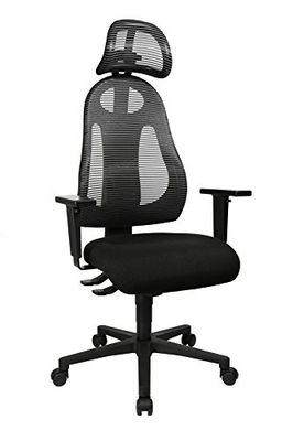 Top Star Free Art Fauteuil de Bureau pivotant avec accoudoirs réglables en Hauteur et appuie-tête Noir/Anthracite 61 x 65 x 143 cm 61 x 65 x 143 cm FR10LG202X