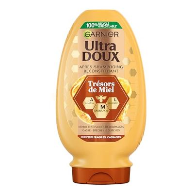 Garnier Ultra Doux - Après-Shampoing Reconstituant - Enrichi en Acacia, Lavande & Manuka - Pour Cheveux Fragiles & Cassants - Trésors de Miel - 200 ml