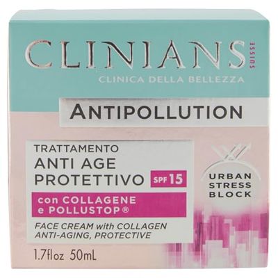 CLINIANS | Tratamiento Protector Antiedad, Antipolución, Dermatológicamente Testado, Made in Italy, 50 ml