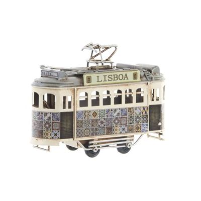 VEHICULO DECORACION METAL 13X5X8 TRANVIA