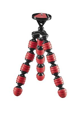 Cullmann Alpha 350 mobile flessibile mini treppiede con supporto per smartphone, rosso, carico massimo 1 kg, 204g leggero