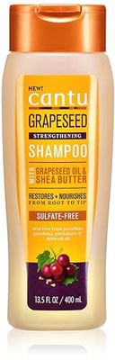Cantu - Shampoing aux Pépins de Raisin - Nettoyant Doux - Renforce et Nourrit - Pour Cheveux Bouclés, Frisés et Ondulés - Formule Authentique - 400 ml
